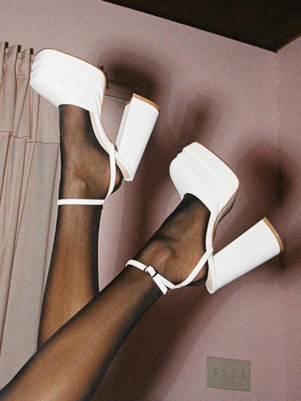 Princess Polly Alto Platform Heels in Matte White 🦢🩰